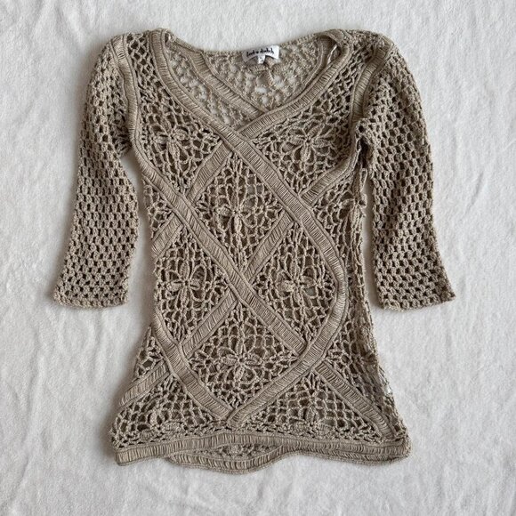 lady dutch tan crochet top - Picture 1 of 7